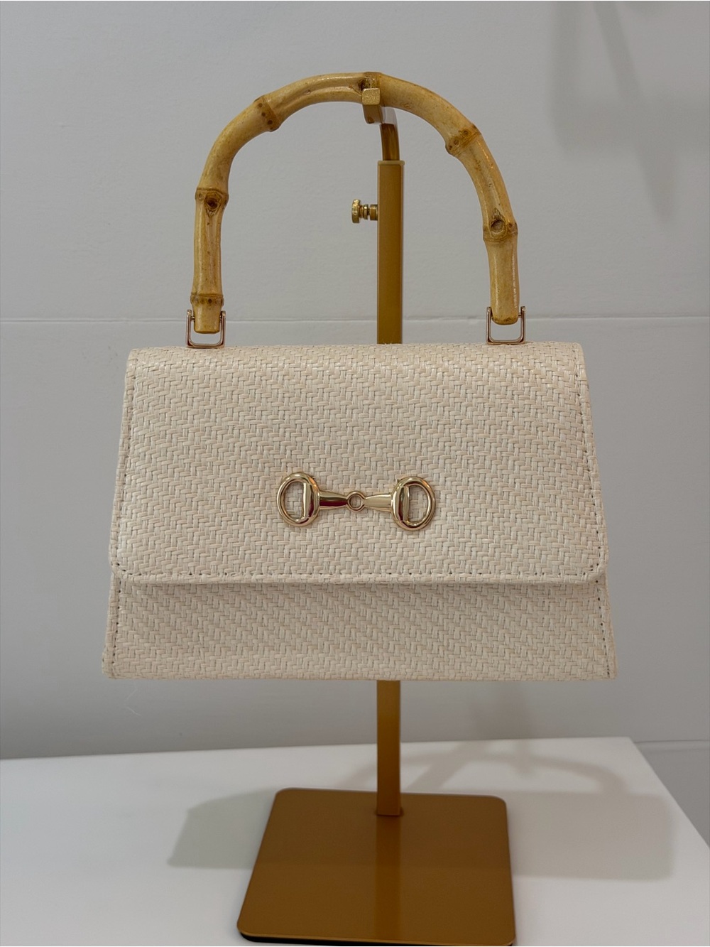 NWT Tommy Bahama Woven Raffia Bamboo Handle Satchel Crossbody bag Natural
